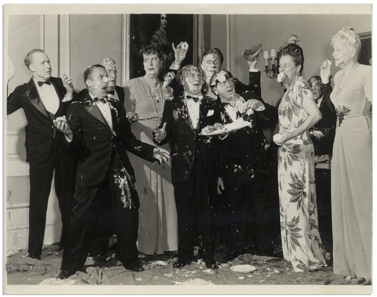 Lot of Five 10 x 8 Glossy Photos From The Three Stooges 1946 Film Three Loan Wolves & the 1947 Film Half-Wits Holiday -- Trimming to One, Else Very Good Condition